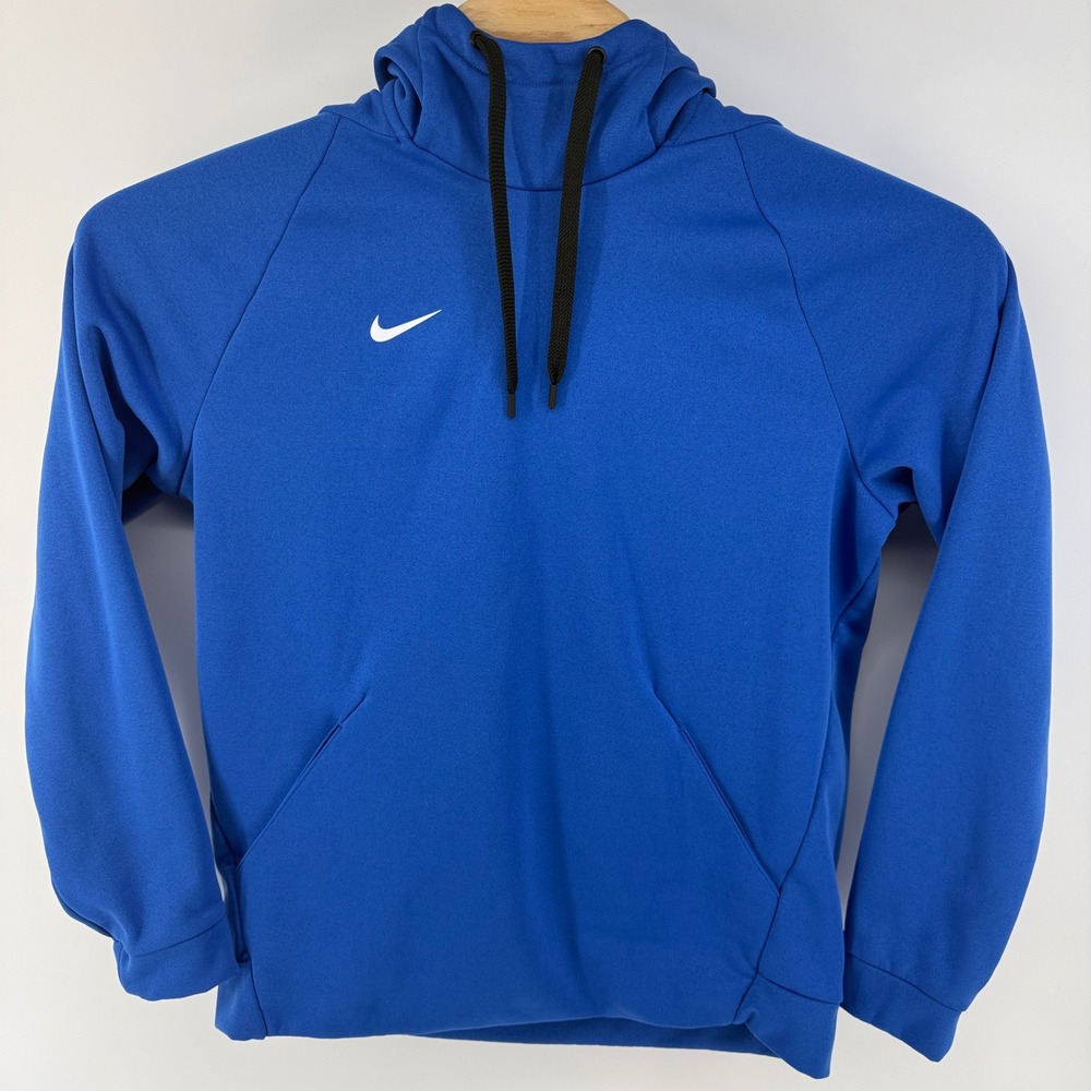 Nike Dri-FIT Training Hoodie Mens Medium Blue CN9473-493 Raglan Pullover